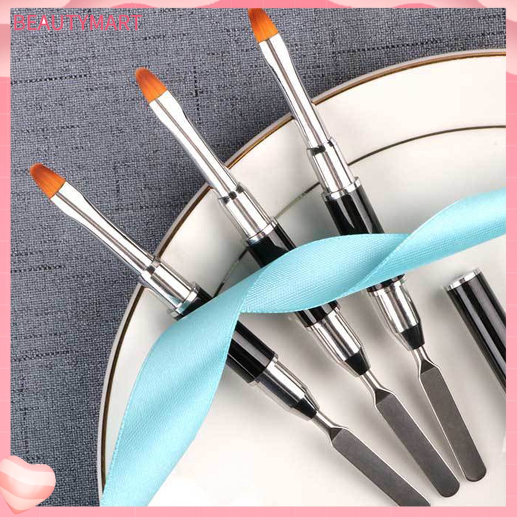 Cọ Vẽ Móng Hai Đầu 2 Trong 1 Bằng Thép Không Gỉ Dễ Sử Dụng