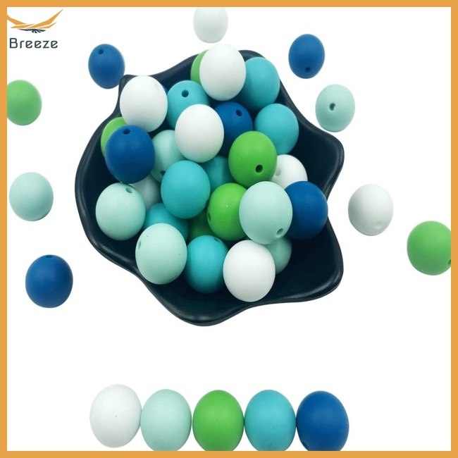 Set 150 Hạt Silicone Tròn 15mm Màu Kẹo Làm Trang Sức Diy