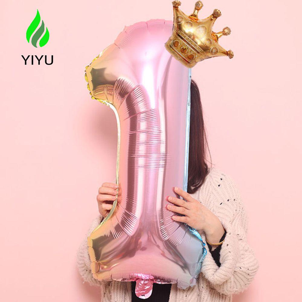 YIYU Bong Bóng Hình Số 1 Cỡ Lớn 32 Inch Màu Sắc Gradient Độc Đáo Trang Trí Nhà Cửa / Tiệc Sinh Nhật