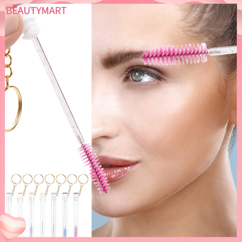 1 Bộ Cọ Chải Lông Mi Bằng Nhựa Đính Đá Pha Lê Nhân Tạo Với Khóa Cài Thời Trang Dành Cho Bạn Nữ