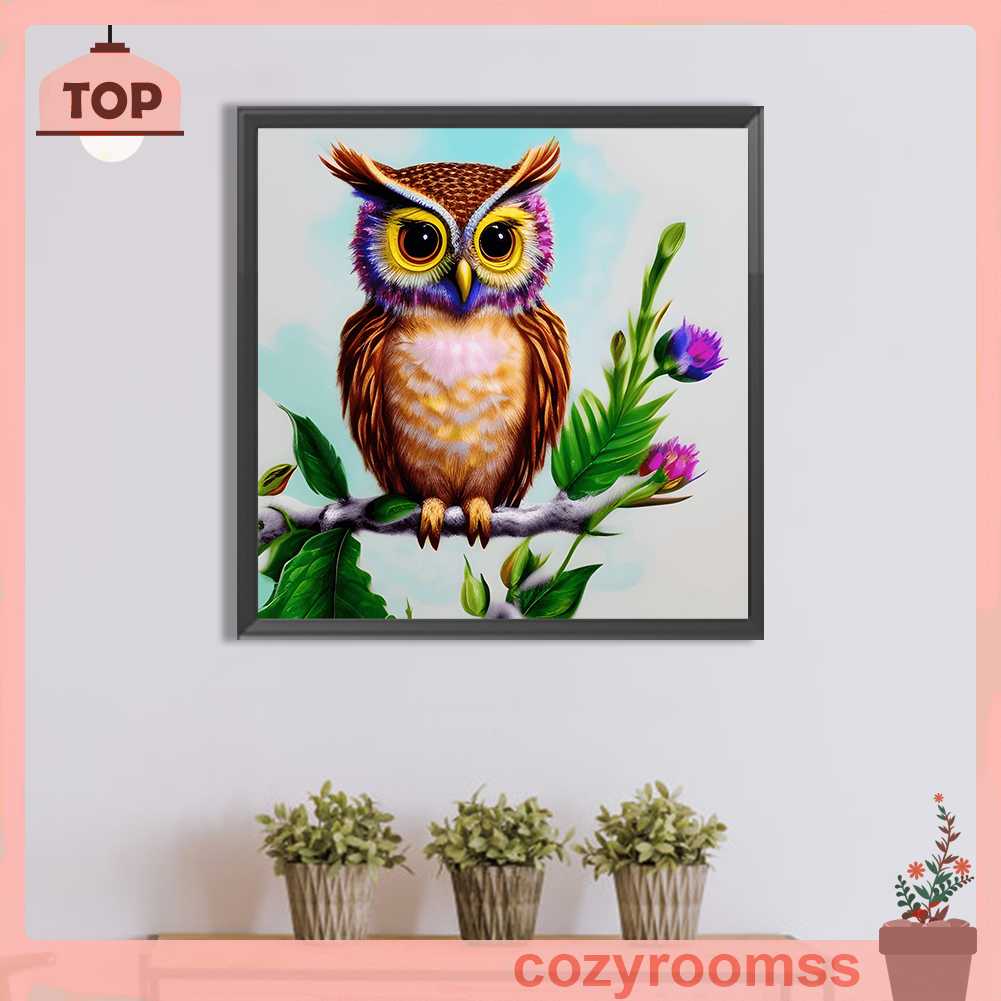 Tranh Đính Đá Kim Cương Toàn Bộ 5D DIY Hình Vẽ Con Cú