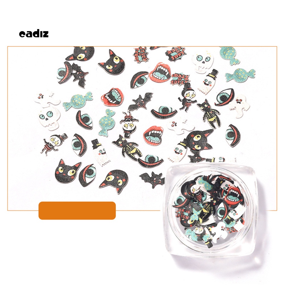 Set 2 Hộp Phụ Kiện Trang Trí Móng Nghệ Thuật Chủ Đề Halloween