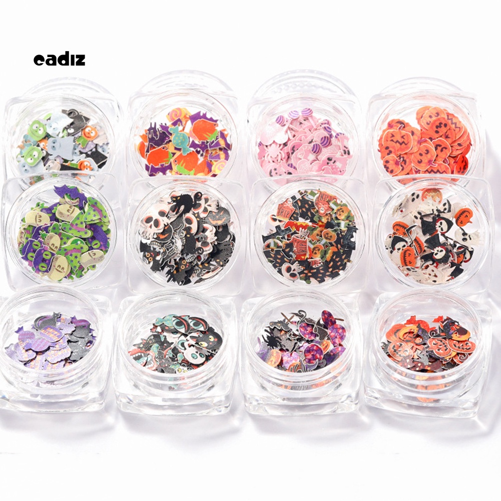 Set 2 Hộp Phụ Kiện Trang Trí Móng Nghệ Thuật Chủ Đề Halloween