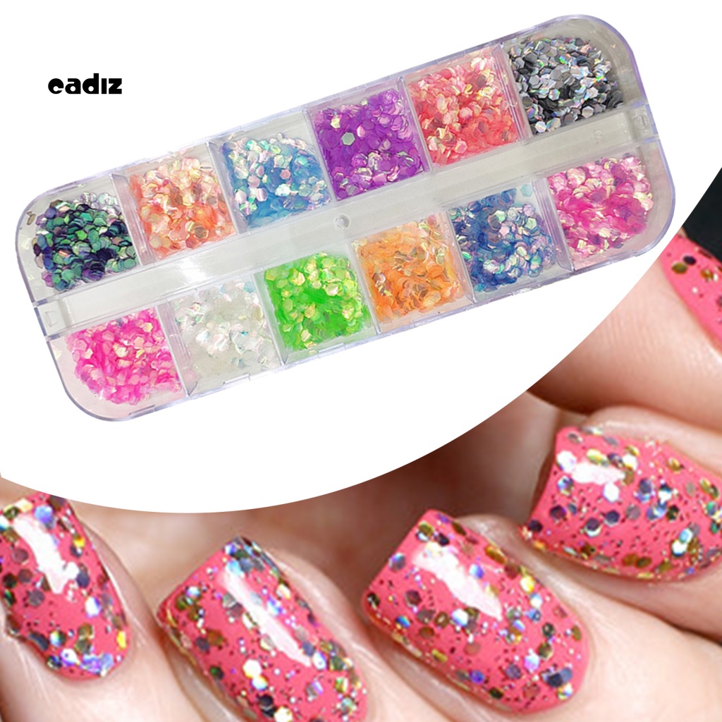Hộp Sequin Lấp Lánh Nhiều Màu Sắc Dùng Để Trang Trí Móng Nghệ Thuật