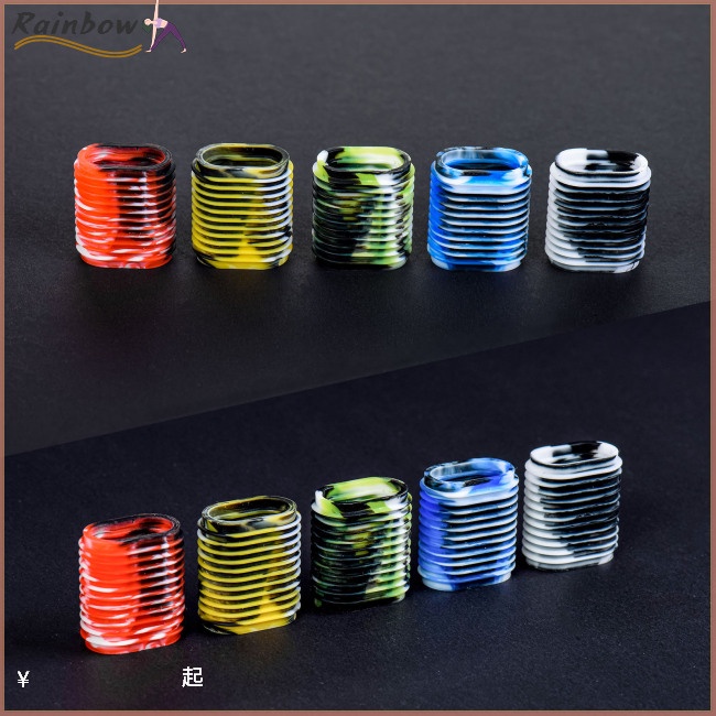 Bộ 10 Vỏ Bọc Tay Cầm Guồng Quay Câu Cá Bằng Silicon Mềm Chống Trượt Họa Tiết Rằn Ri