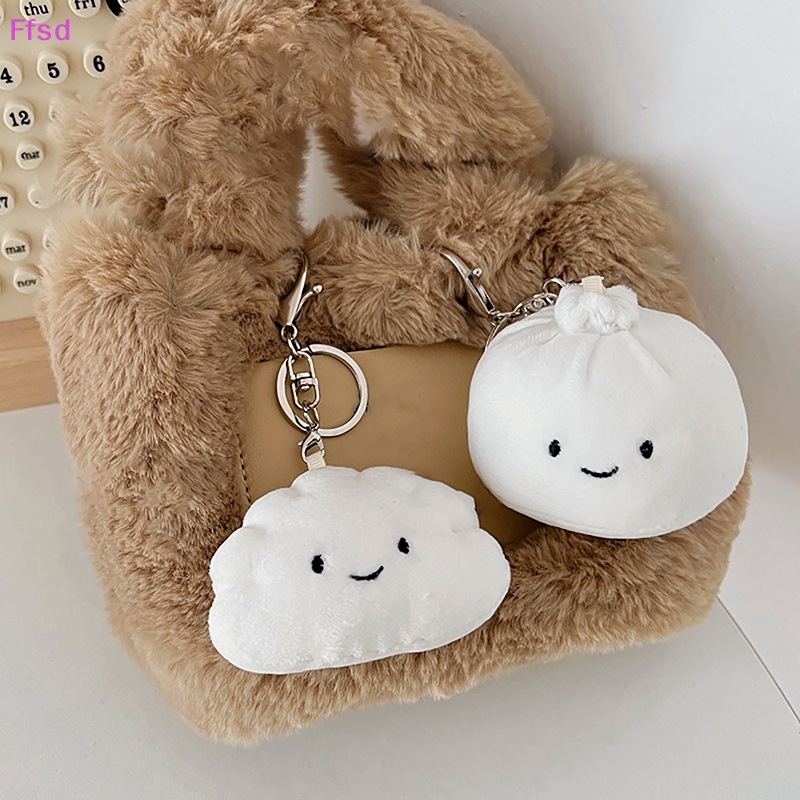 Móc Khóa Búp Bê Nhồi Bông Màu Trắng Dễ Thương