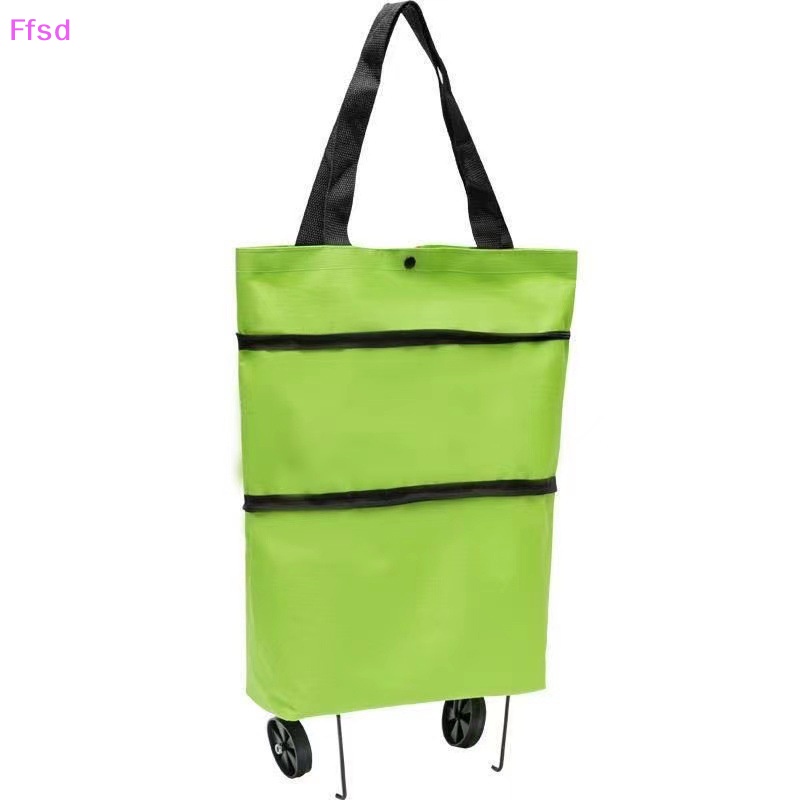 {Ffsd} Hàng Bán Chạy * Túi Mua Sắm Bằng Nylon Có Bánh Xe Kéo Mở Rộng Có Thể Tái Sử Dụng