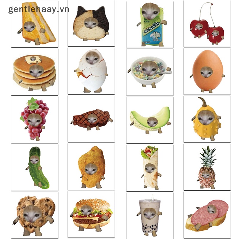 Bộ 69 Miếng Dán Hình Mèo Vui Nhộn Dùng Trang Trí Vali Laptop Ipad Điện Thoại