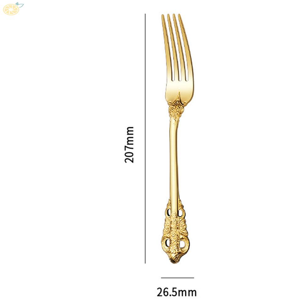 【VARSTR】Dinner Fork Polished Reliable Rust Resistant Sliver Stainless Steel Vintage