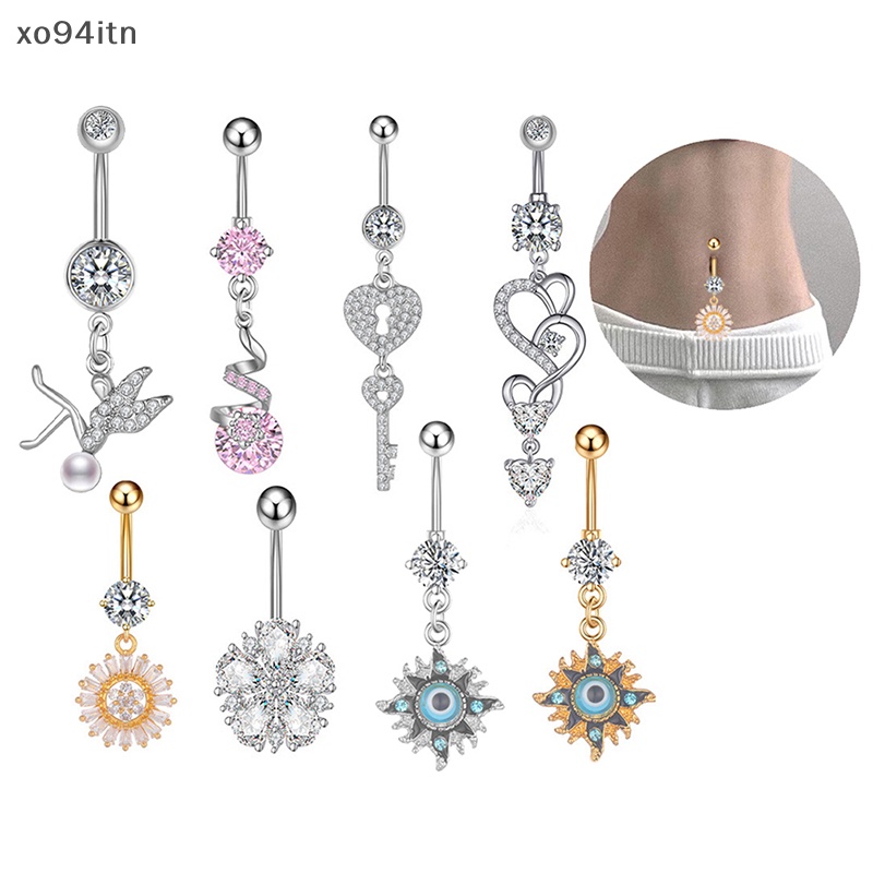 Khuyên Rốn Dạng Tua Rua Bằng Thép Không Gỉ Hình Hoa