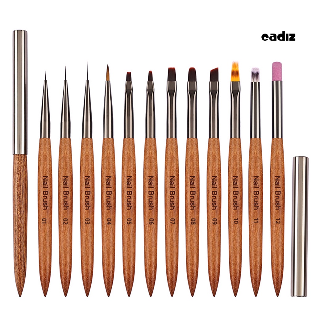 Cọ Vẽ Móng Tay Lông Mềm Không Đánh Dấu DIY Kèm Vỏ Đựng