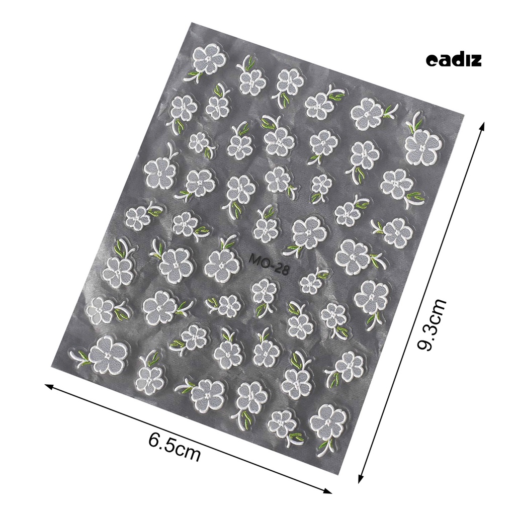 1 Tờ Miếng Dán Họa Tiết Hoa Dập Nổi 3D Nhiều Hình Dạng Trang Trí Móng Tay Nghệ Thuật Dễ Tháo Gỡ