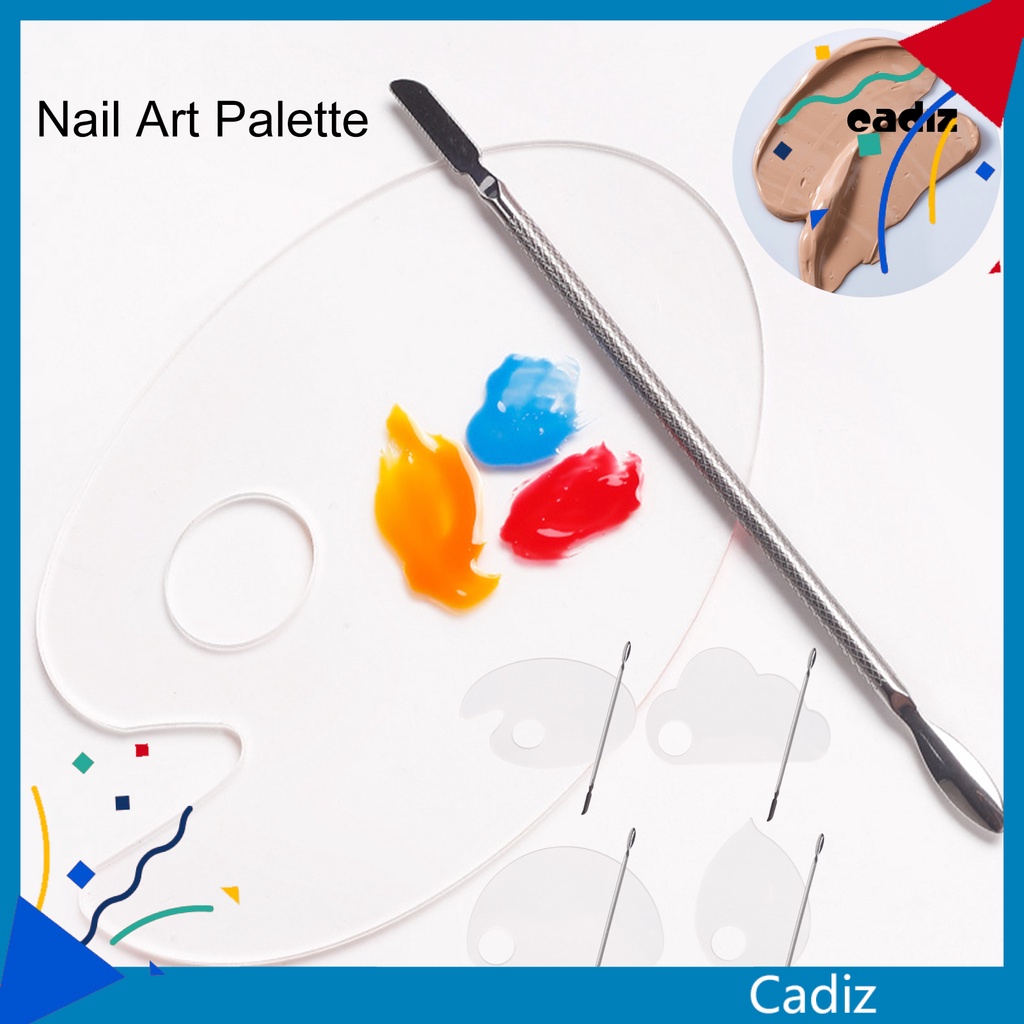 Bộ 4 Khay Đựng Màu Móng Tay Có Lỗ Treo Hình Oval / Lá / Đám Mây / Bán Nguyệt / Tròn Dễ Làm Sạch