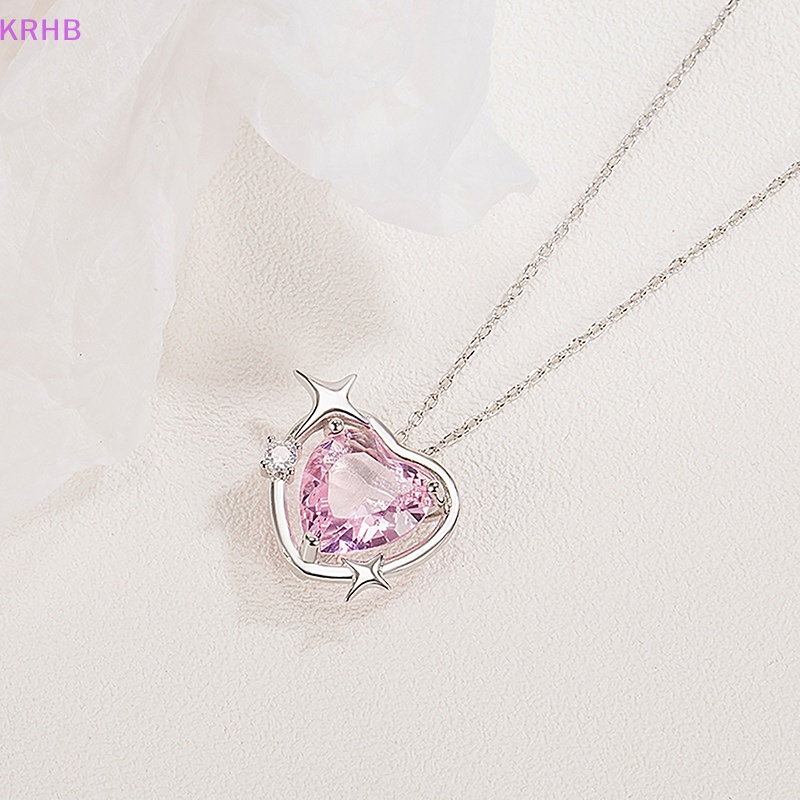 Vòng cổ Mặt Hình Trái Tim Đính Đá Pha Lê Hồng Phong Cách Hàn Quốc Thời Trang Cho Nữ Mới