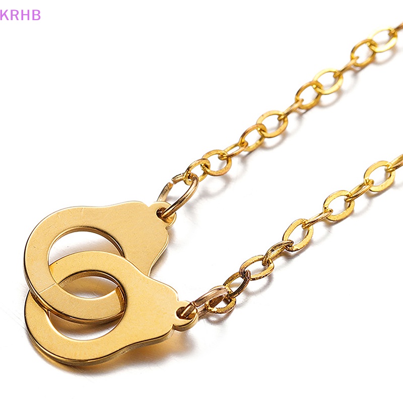 Set 5 Mặt Vòng cổ Bằng Thép Không Gỉ Hình Còng Tay DIY Sáng Tạo Dễ Phối Đồ Mới