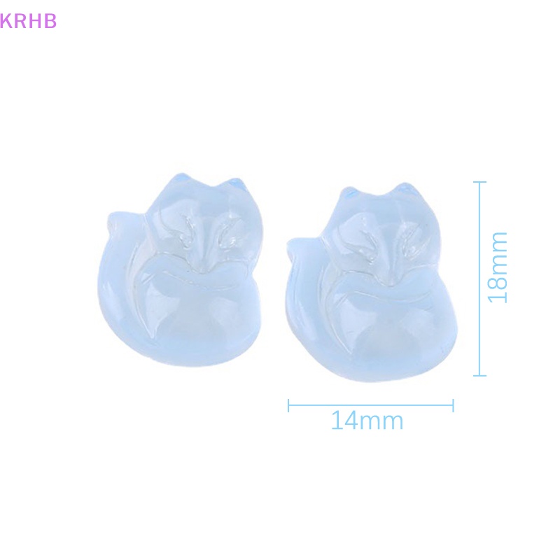 Set 10 Mặt Vòng cổ Pha Lê Hình Cáo Dễ Thương Dùng Làm Kẹp Tóc / Vòng cổ DIY Mới