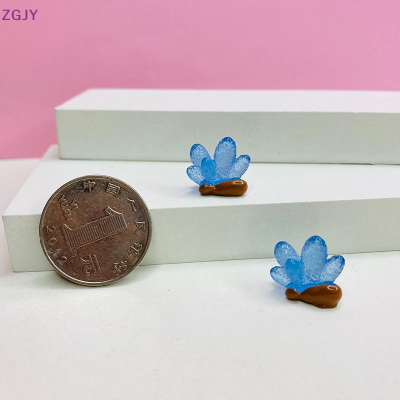 Set 10 Mô Hình San Hô Nhựa Trong Suốt Màu Dạ Quang Trang Trí Nhà Búp Bê Mới