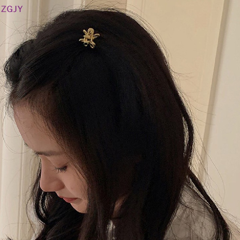 Set 2 Kẹp Tóc Kim Loại Mini Hình Hoa Thời Trang Cho Nữ Mới