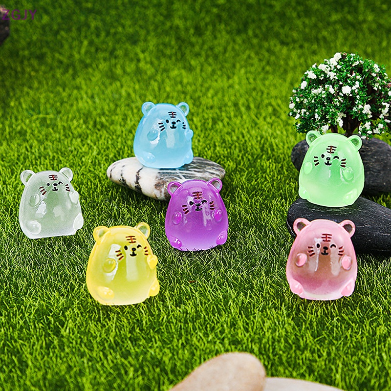 Set 2 Tượng Hổ Dạ Quang Thu Nhỏ Bằng Nhựa Resin Thủ Công Dễ Thương Sáng Tạo Dành Cho Trang Trí Tiểu Cảnh Mới