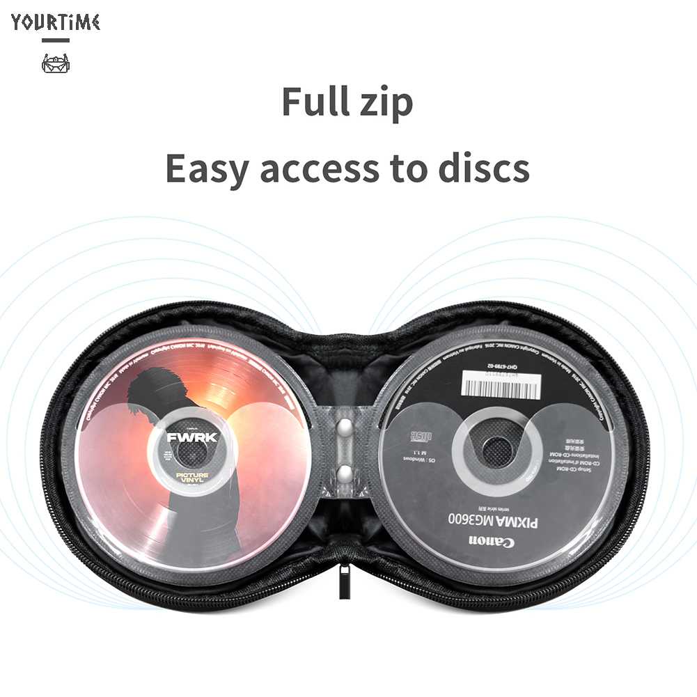 Hộp Đựng Đĩa CD DVD 20 Ngăn Có Khóa Kéo Tiện Dụng