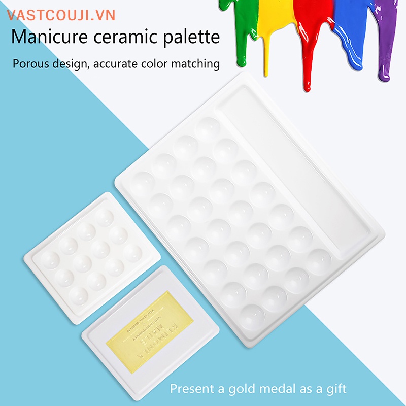 Khay Đựng Màu Nước Bằng Gốm Sứ Có Nắp Đậy Tiện Dụng