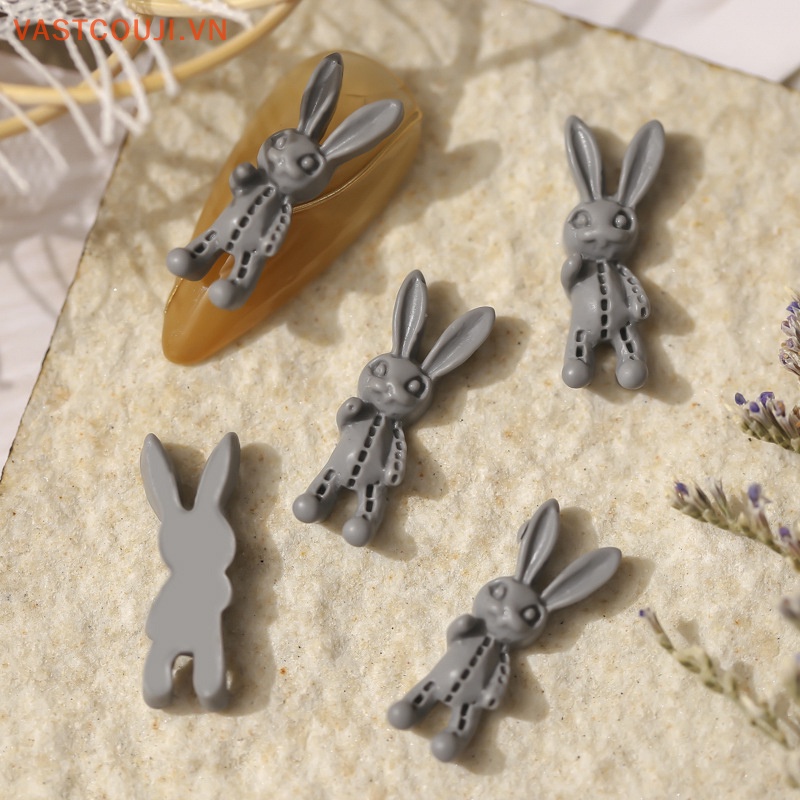 Bộ 50 Phụ Kiện Trang Trí Móng Tay Hình Thỏ Hồng Dễ Thương VN