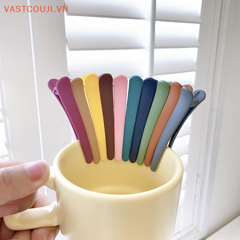 Set 10 Kẹp Tóc Mỏ Vịt Bằng Nhựa Màu Kẹo Chuyên Nghiệp DIY