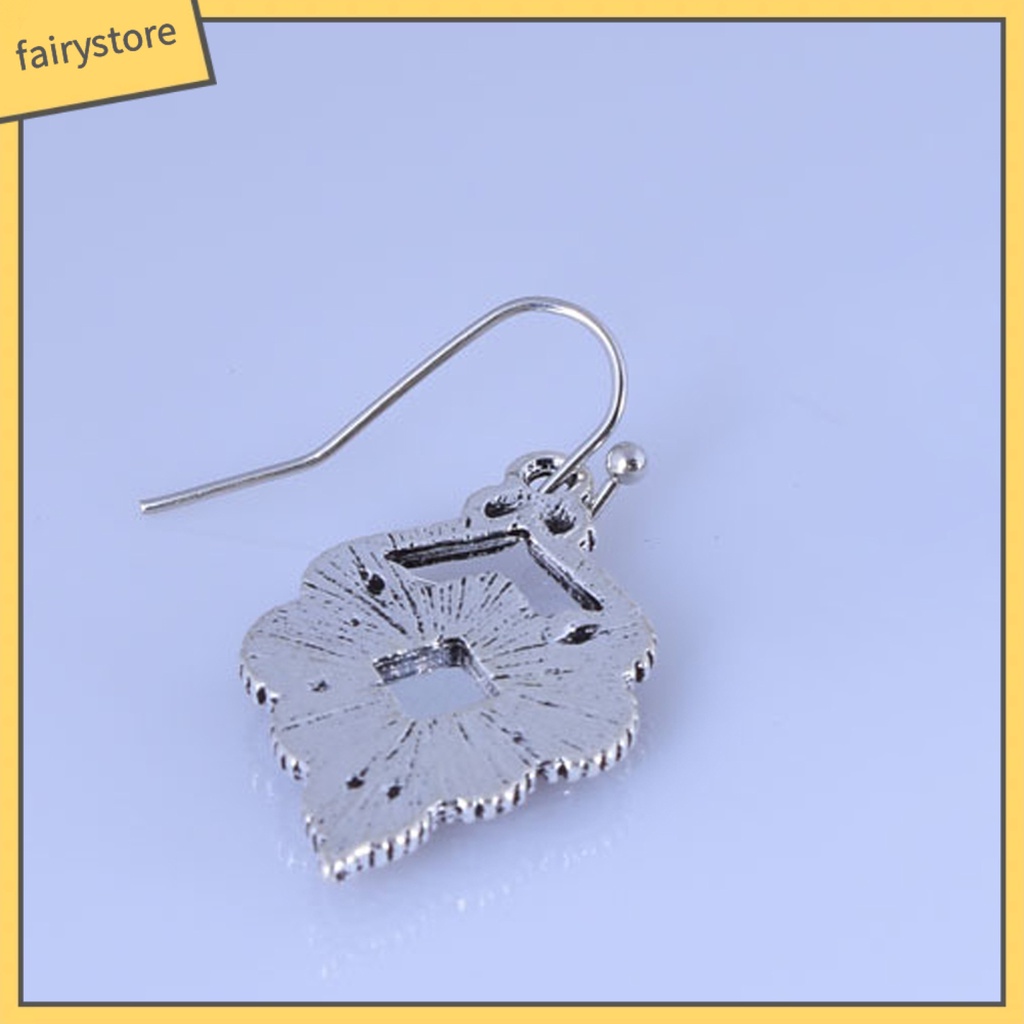 1 Đôi Bông Tai Móc Đính Đá Zircon Đỏ Phong Cách Vintage Phù Hợp Sử Dụng Hàng Ngày