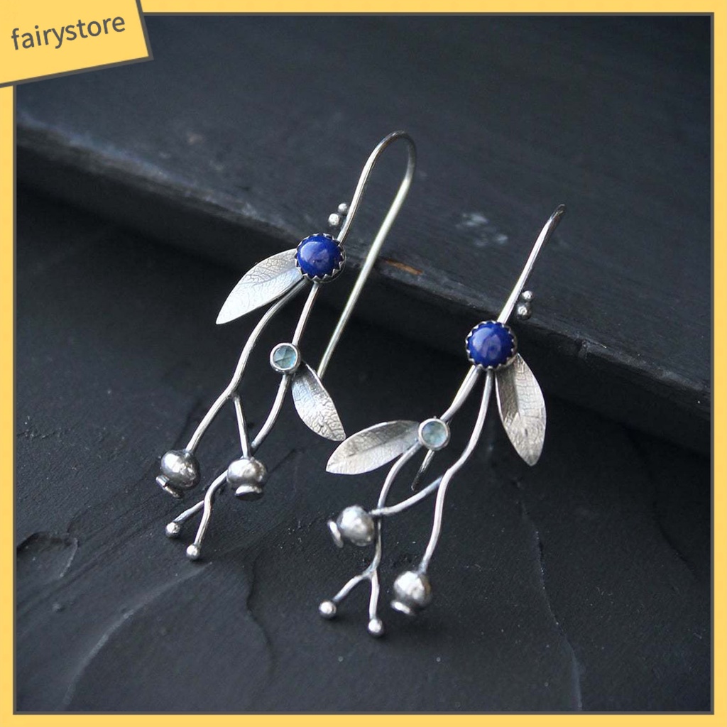 [FRO] Set Vòng cổ + Bông Tai + Nhẫn Hình Nhánh Cây Đính Đá Nhiều Màu Phong