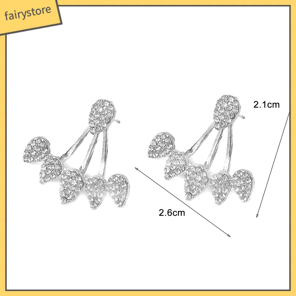 1 Đôi Bông Tai Hình Giọt Nước Đính Đá Thời Trang Dành Cho Nữ