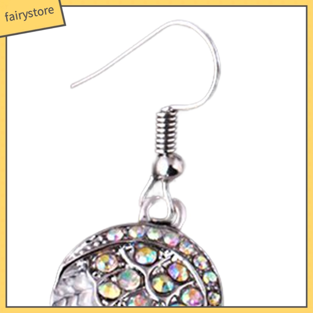 1 Đôi Bông Tai Móc Hình Cánh Thiên Thần Đính Đá Lấp Lánh Dành Cho Nữ