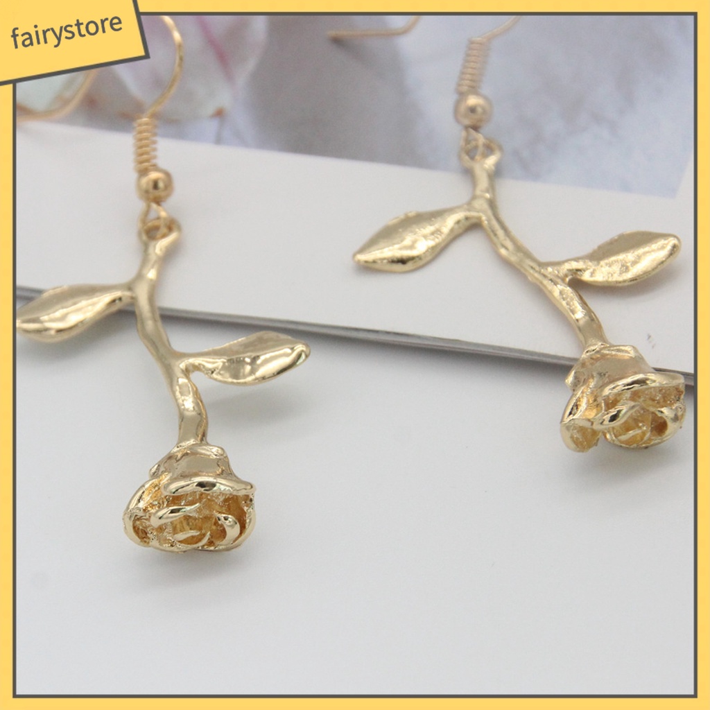 Bông Tai Hình Hoa Hồng Phong Cách Vintage Dành Cho Nữ