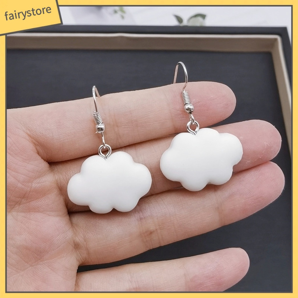 1 Đôi Bông Tai Hình Đám Mây Hoạt Hình Màu Kẹo Ngọt
