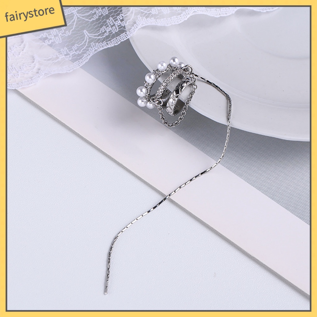 [FRO] 1 Khuyên Tai Dạng Kẹp Ba Lớp Đính Đá Ngọc Trai Nhân Tạo Phong Cách Pháp Thích Hợp Cho Tiệc Cưới