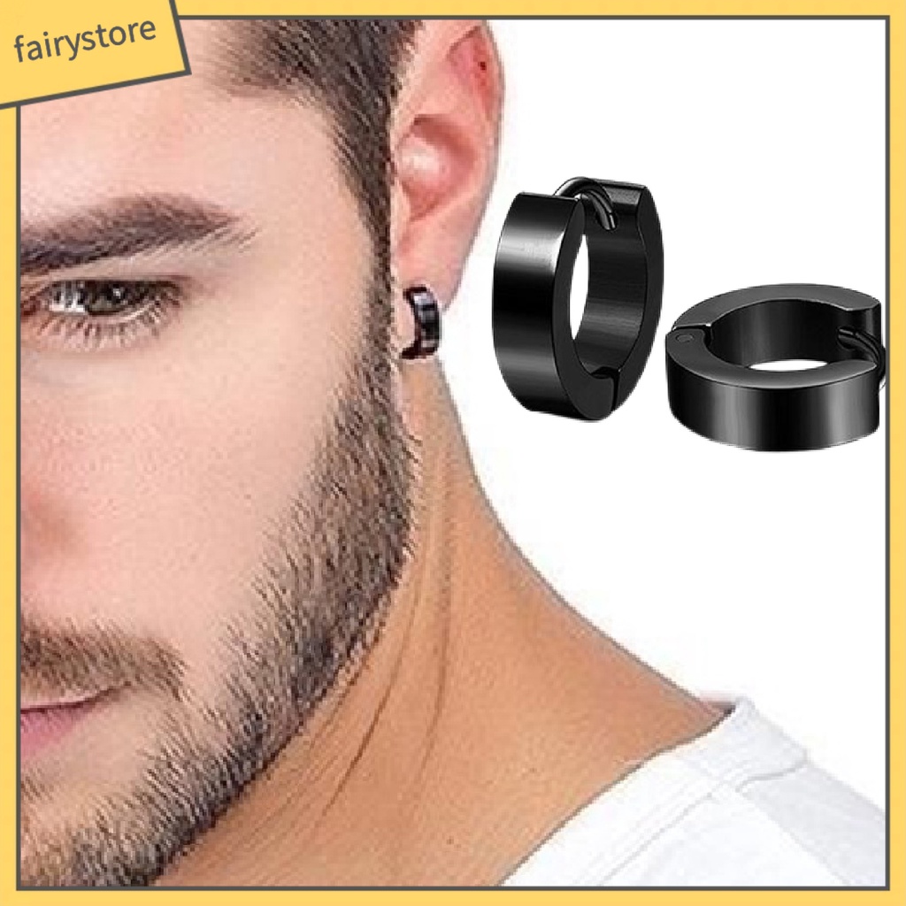 Set 4 Đôi Bông Tai Hình Quả Tạ Bằng Thép Không Gỉ Dành Cho Nam