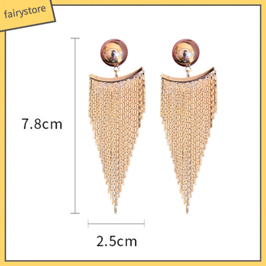 1 Đôi Bông Tai Tua Rua Dáng Dài Sang Trọng Thời Trang