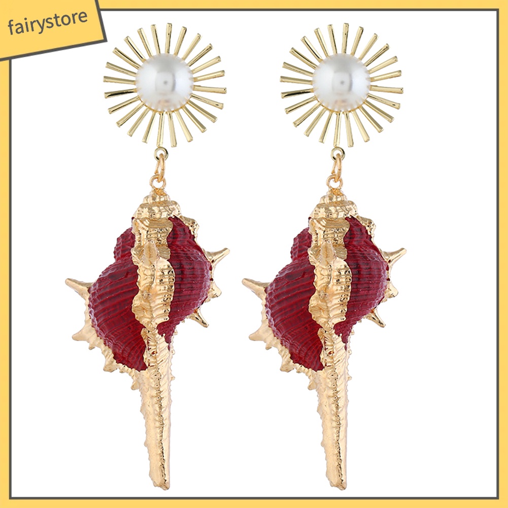 [FRO] Bông Tai Đính Ngọc Trai Giả Phong Cách Bohemian Đi Biển Cho Nữ