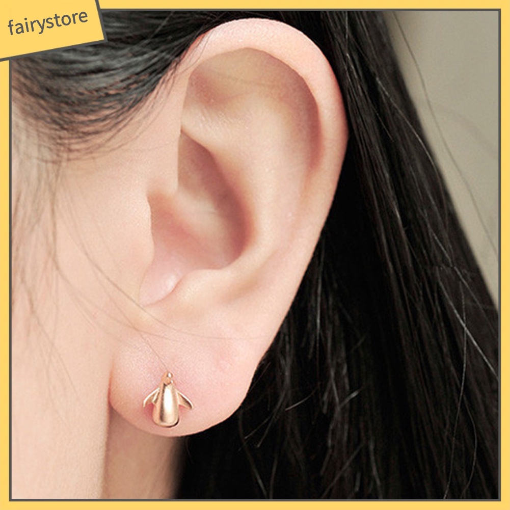 Khuyên Tai Hình Chim Cánh Cụt 3D Dễ Thương Dành Cho Nữ