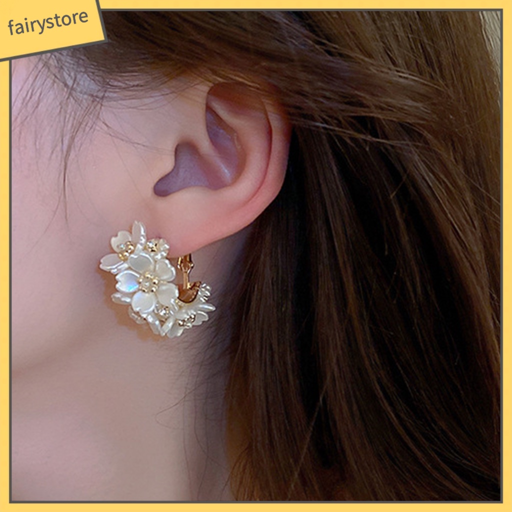 1 Đôi Bông Tai Tròn Đính Đá Lấp Lánh Dành Cho Nữ