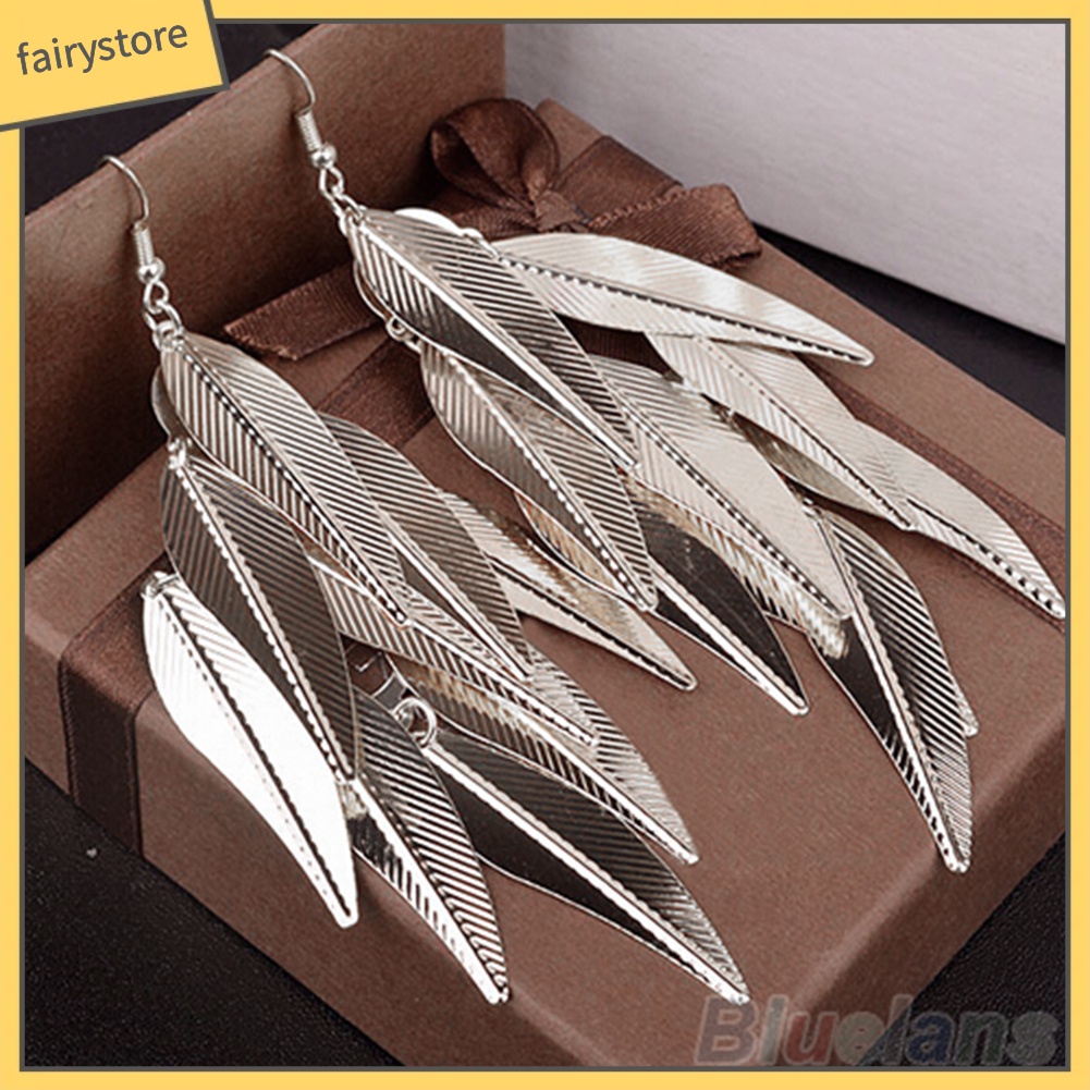 [FRO] Bông Tai Thả Hình Lá Nhiều Lớp Phong Cách Baroque Cổ Điển Cho Nữ