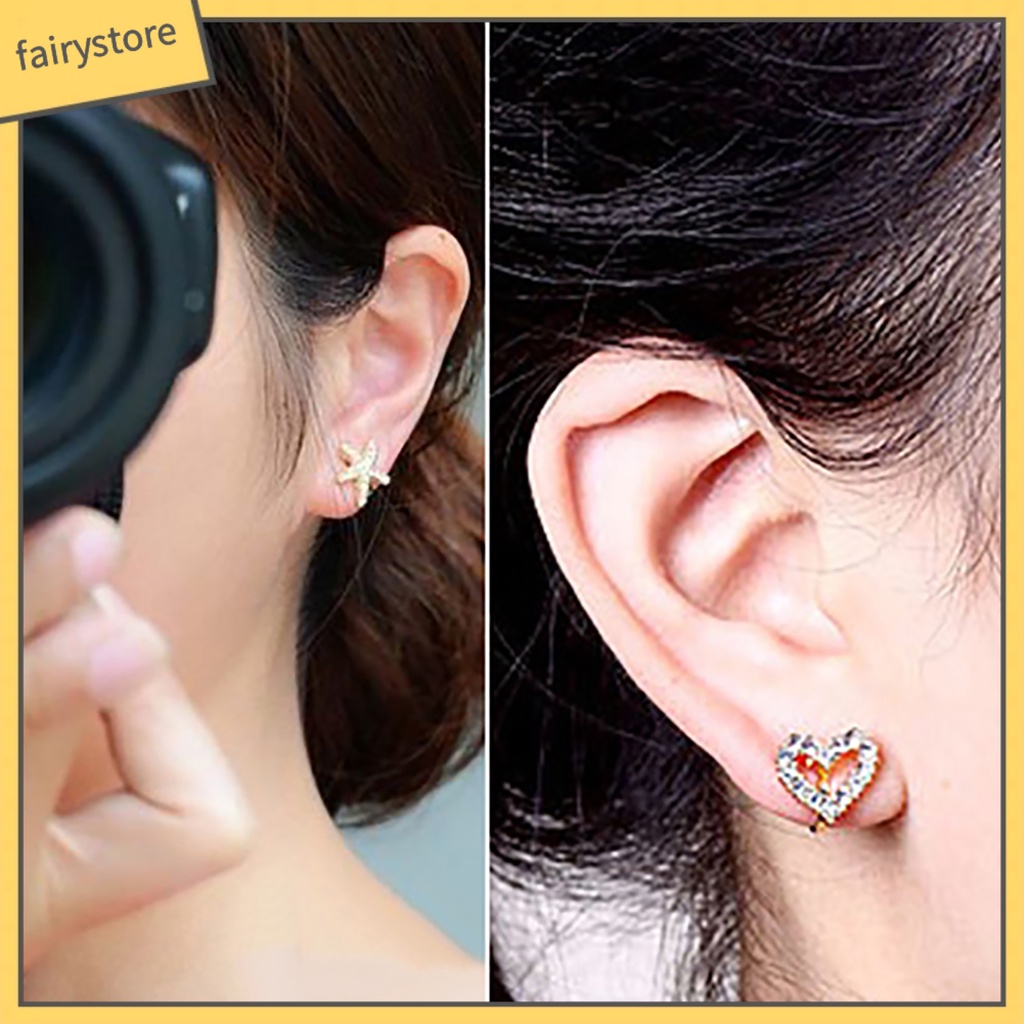 [FRO] 1 Bông Tai Kẹp Đính Kim Cương Giả Hình Sao Biển Tình Yêu Bằng Hợp Kim Quà Tặng Cuộc Sống Hàng Ngày