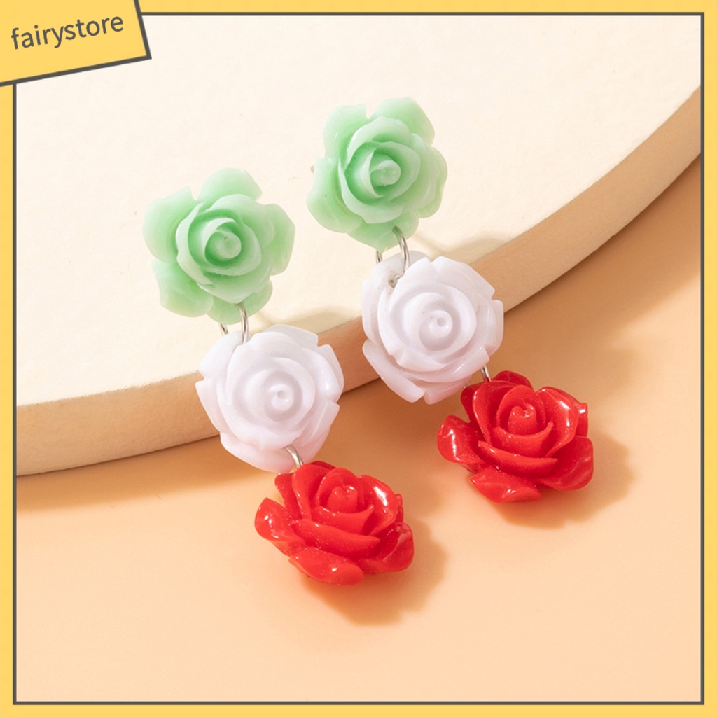 1 Đôi Bông Tai Dáng Dài Hình Hoa Thiết Kế Tối Giản Thời Trang Dự Tiệc