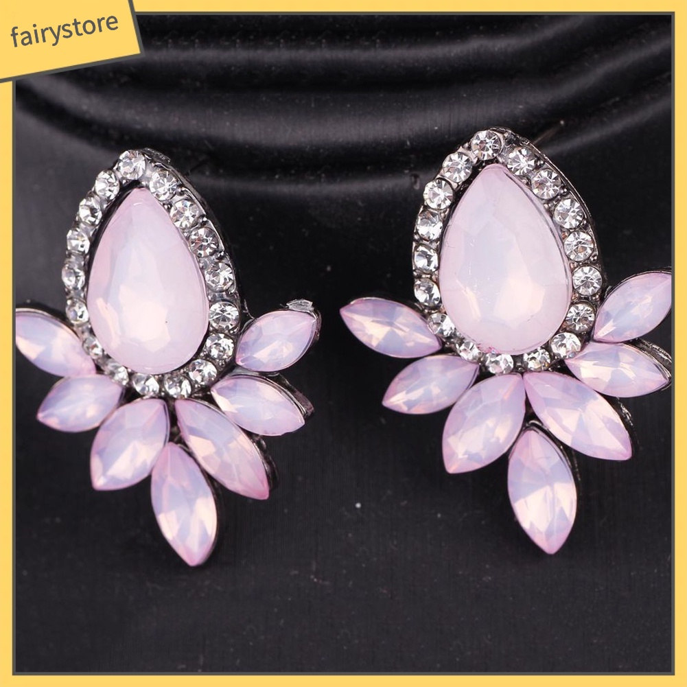 Bông Tai Giọt Nước Đính Đá Sang Trọng Cho Nữ