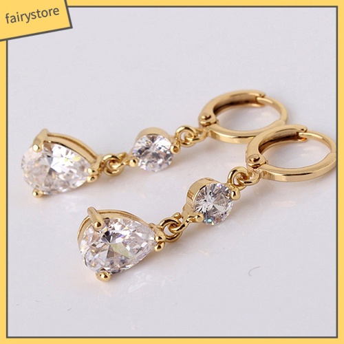 Bông Tai Hình Giọt Nước Đính Đá Thời Trang Dành Cho Nữ