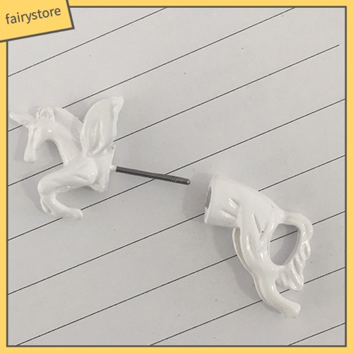 [FRO] 1 Khuyên Tai Đinh Tán Hình Ngựa Một Sừng Cá Tính Phong Cách Punk