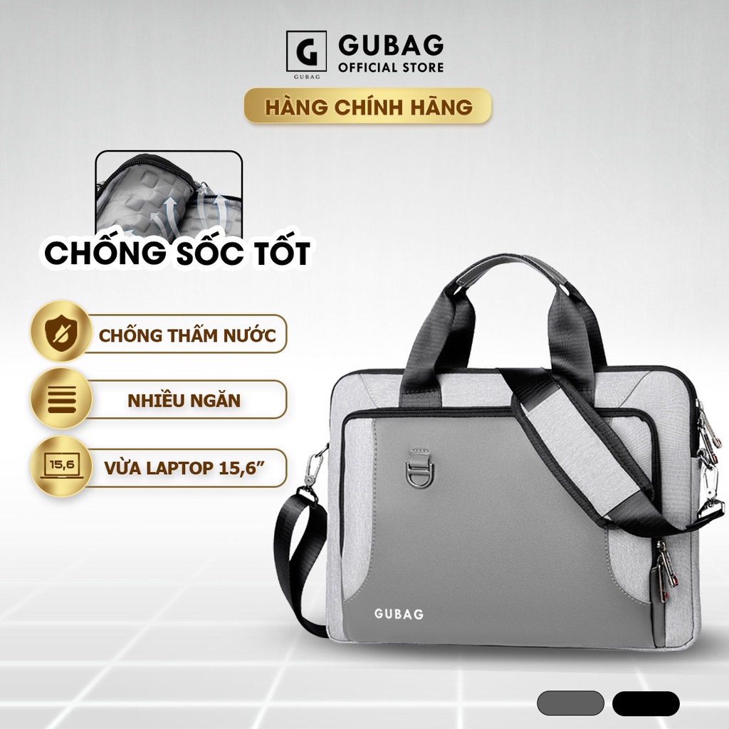 Cặp đựng laptop GUBAG TL10 cho nam công sở, văn phòng, thiết kế thời trang, lịch sự, vải chống thấm nước, chống xước