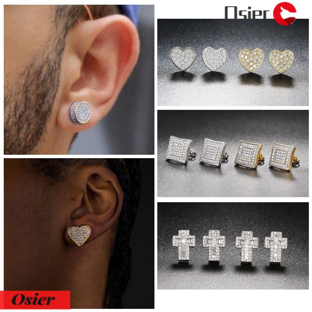 Khuyên Tai Xỏ Lỗ Phong Cách Xu Hướng 1 Cái|Bông Tai Mạ BạC ĐíNh Đá Xinh XắN