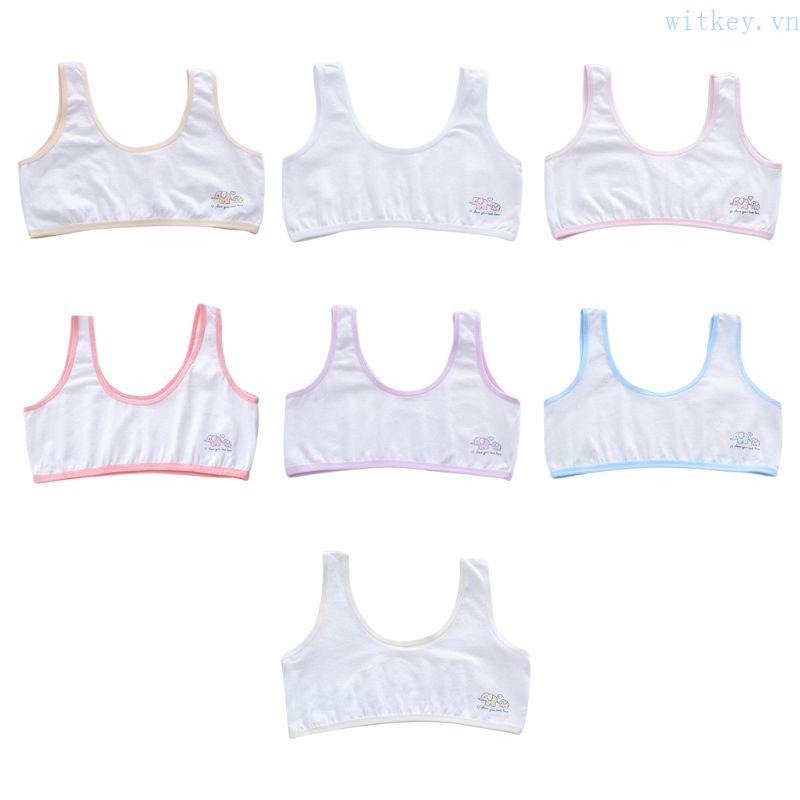 Áo Ngực Dây Bản Rộng Bằng Cotton In Họa Tiết Voi Hoạt Hình Màu Kẹo Phong Cách Nhật Bản Cho Nữ Sinh