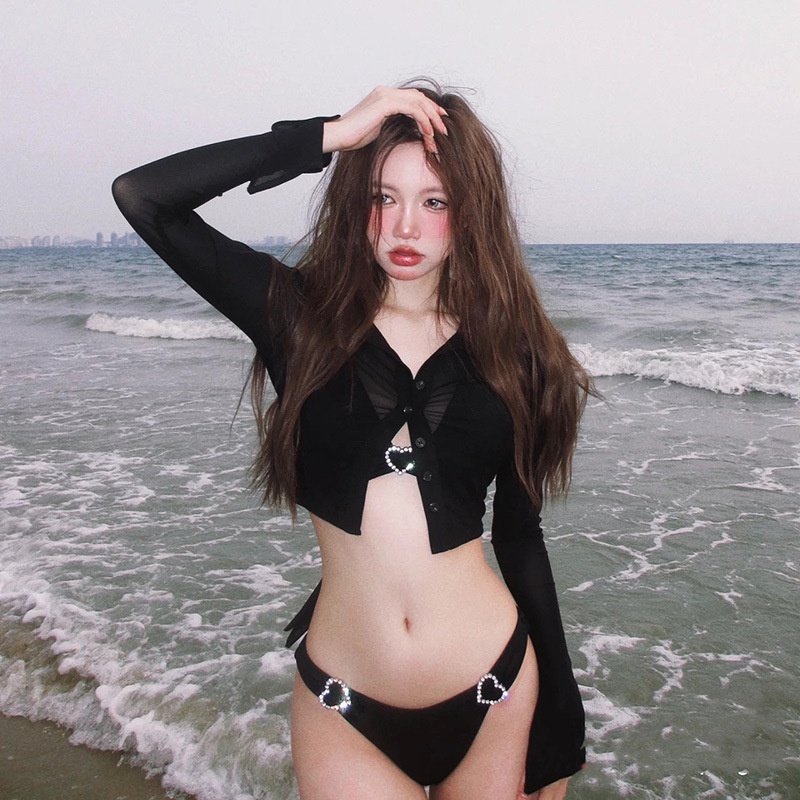 Bộ Đồ Bơi Ba Mảnh Dáng Ôm Cao Cấp Phong Cách Doudou Phong Cách Mới Năm 2023