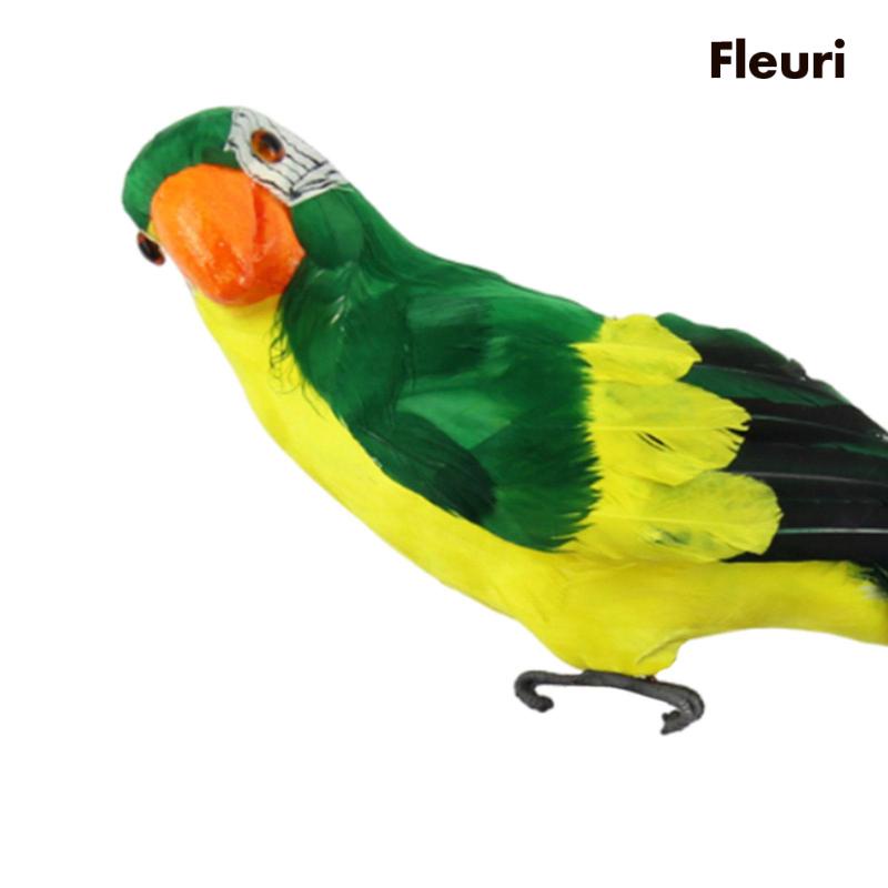 Mô Hình Chim Vẹt Nhân Tạo Gắn Lông Vũ Dùng Trang Trí Lối Đi Sân Vườn